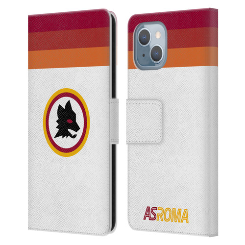 AS Roma Crest Graphics Wolf Retro Heritage Leather Book Wallet Case Cover For Apple iPhone 14