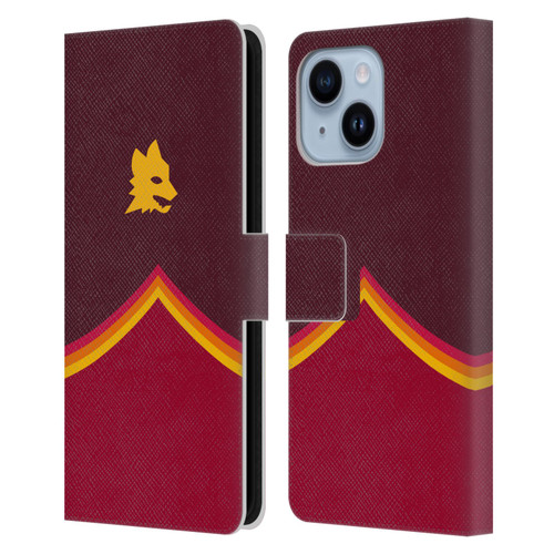 AS Roma Crest Graphics Wolf Leather Book Wallet Case Cover For Apple iPhone 14 Plus
