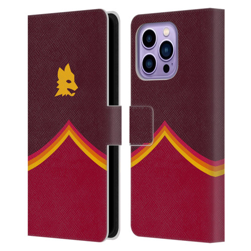AS Roma Crest Graphics Wolf Leather Book Wallet Case Cover For Apple iPhone 14 Pro Max