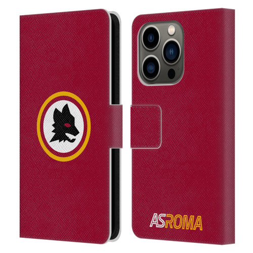 AS Roma Crest Graphics Wolf Circle Leather Book Wallet Case Cover For Apple iPhone 14 Pro