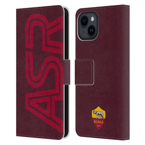 AS Roma Crest Graphics Oversized Leather Book Wallet Case Cover For Apple iPhone 15
