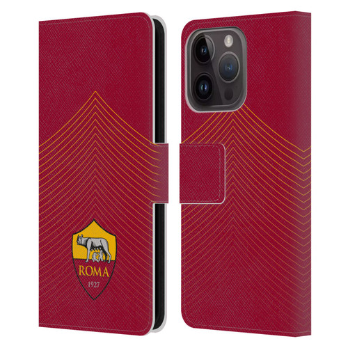 AS Roma Crest Graphics Arrow Leather Book Wallet Case Cover For Apple iPhone 15 Pro