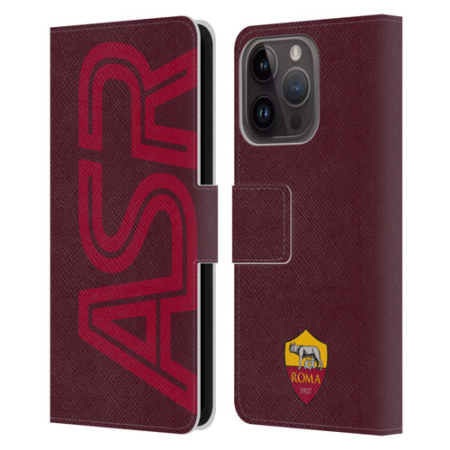 AS Roma Crest Graphics Oversized Leather Book Wallet Case Cover For Apple iPhone 15 Pro
