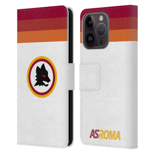 AS Roma Crest Graphics Wolf Retro Heritage Leather Book Wallet Case Cover For Apple iPhone 15 Pro