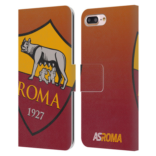 AS Roma Crest Graphics Gradient Leather Book Wallet Case Cover For Apple iPhone 7 Plus / iPhone 8 Plus