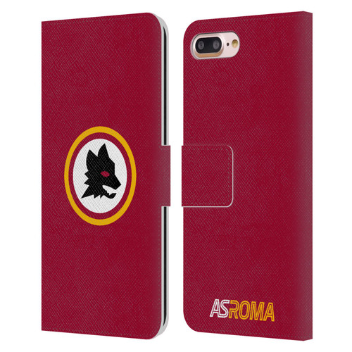 AS Roma Crest Graphics Wolf Circle Leather Book Wallet Case Cover For Apple iPhone 7 Plus / iPhone 8 Plus