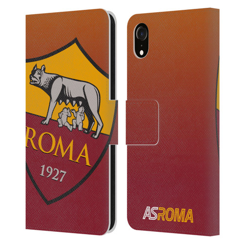 AS Roma Crest Graphics Gradient Leather Book Wallet Case Cover For Apple iPhone XR