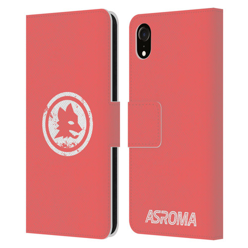 AS Roma Crest Graphics Pink Distressed Leather Book Wallet Case Cover For Apple iPhone XR