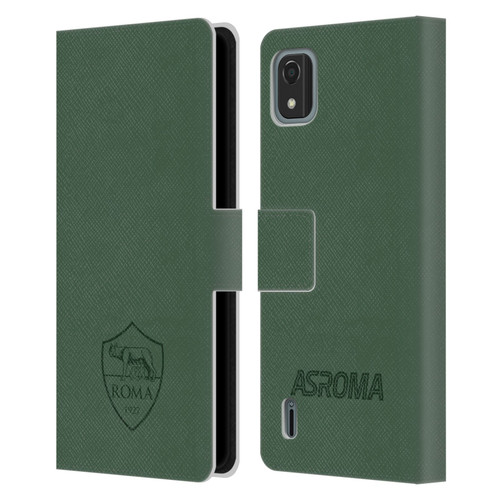 AS Roma Crest Graphics Full Colour Green Leather Book Wallet Case Cover For Nokia C2 2nd Edition