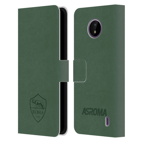 AS Roma Crest Graphics Full Colour Green Leather Book Wallet Case Cover For Nokia C10 / C20
