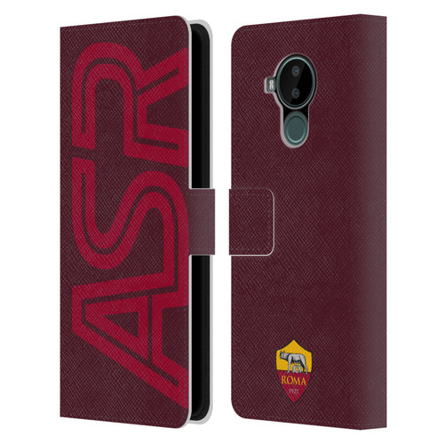 AS Roma Crest Graphics Oversized Leather Book Wallet Case Cover For Nokia C30