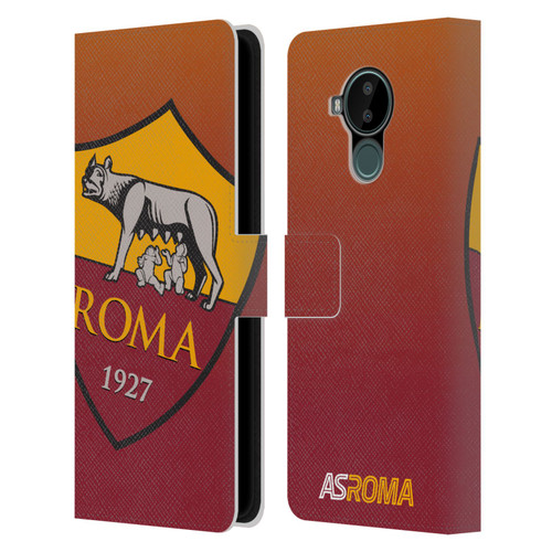 AS Roma Crest Graphics Gradient Leather Book Wallet Case Cover For Nokia C30