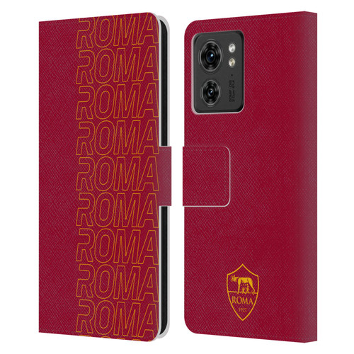 AS Roma Crest Graphics Echo Leather Book Wallet Case Cover For Motorola Moto Edge 40