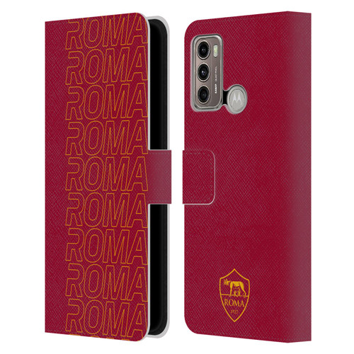 AS Roma Crest Graphics Echo Leather Book Wallet Case Cover For Motorola Moto G60 / Moto G40 Fusion