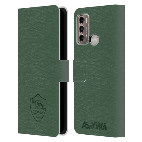 AS Roma Crest Graphics Full Colour Green Leather Book Wallet Case Cover For Motorola Moto G60 / Moto G40 Fusion