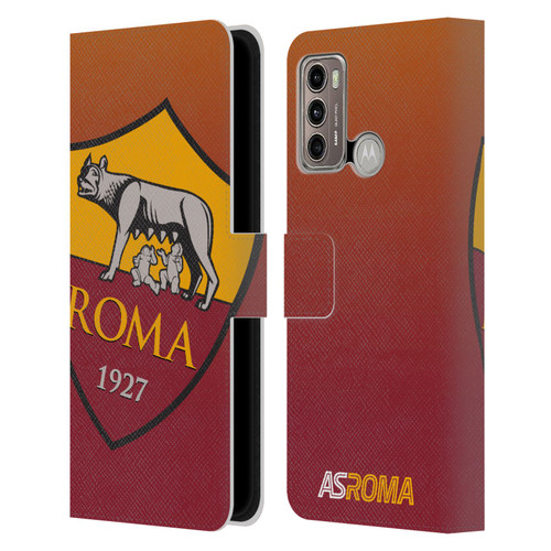 AS Roma Crest Graphics Gradient Leather Book Wallet Case Cover For Motorola Moto G60 / Moto G40 Fusion