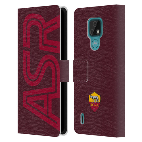 AS Roma Crest Graphics Oversized Leather Book Wallet Case Cover For Motorola Moto E7