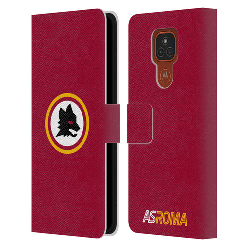 AS Roma Crest Graphics Wolf Circle Leather Book Wallet Case Cover For Motorola Moto E7 Plus