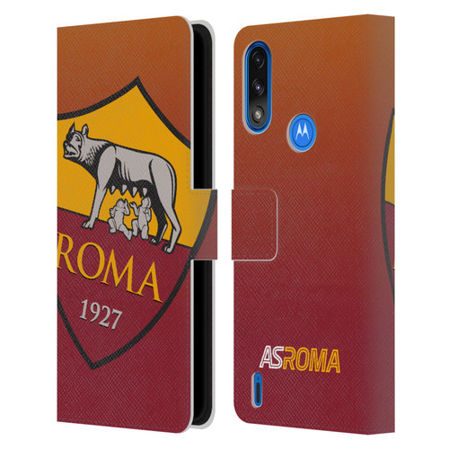 AS Roma Crest Graphics Gradient Leather Book Wallet Case Cover For Motorola Moto E7 Power / Moto E7i Power