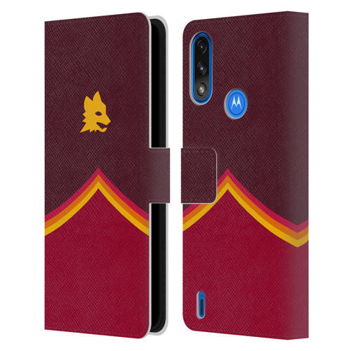AS Roma Crest Graphics Wolf Leather Book Wallet Case Cover For Motorola Moto E7 Power / Moto E7i Power