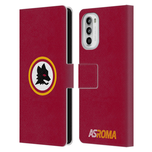 AS Roma Crest Graphics Wolf Circle Leather Book Wallet Case Cover For Motorola Moto G52