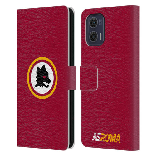 AS Roma Crest Graphics Wolf Circle Leather Book Wallet Case Cover For Motorola Moto G73 5G