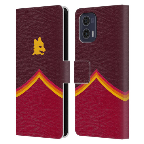 AS Roma Crest Graphics Wolf Leather Book Wallet Case Cover For Motorola Moto G73 5G