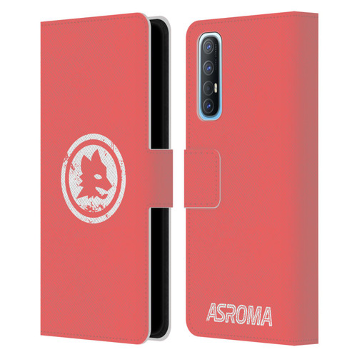 AS Roma Crest Graphics Pink Distressed Leather Book Wallet Case Cover For OPPO Find X2 Neo 5G