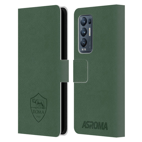 AS Roma Crest Graphics Full Colour Green Leather Book Wallet Case Cover For OPPO Find X3 Neo / Reno5 Pro+ 5G