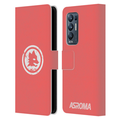 AS Roma Crest Graphics Pink Distressed Leather Book Wallet Case Cover For OPPO Find X3 Neo / Reno5 Pro+ 5G