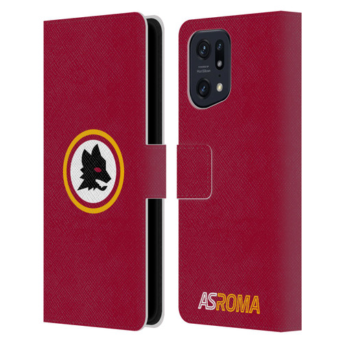 AS Roma Crest Graphics Wolf Circle Leather Book Wallet Case Cover For OPPO Find X5