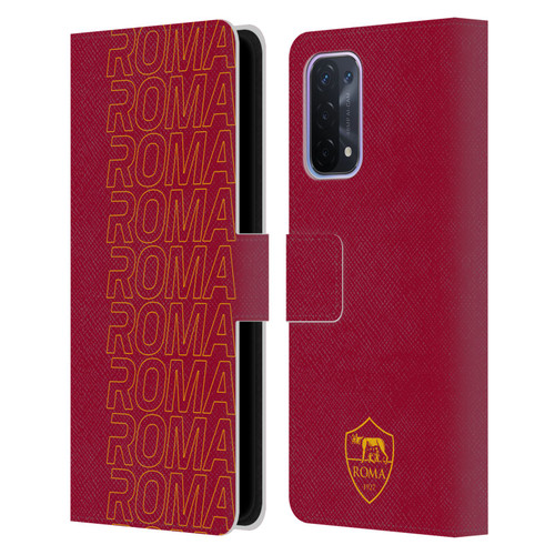 AS Roma Crest Graphics Echo Leather Book Wallet Case Cover For OPPO A54 5G