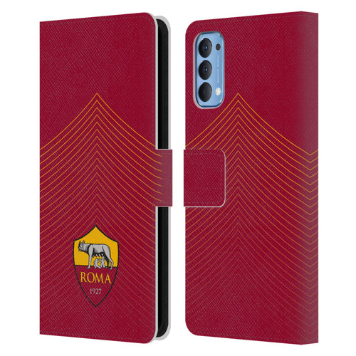 AS Roma Crest Graphics Arrow Leather Book Wallet Case Cover For OPPO Reno 4 5G