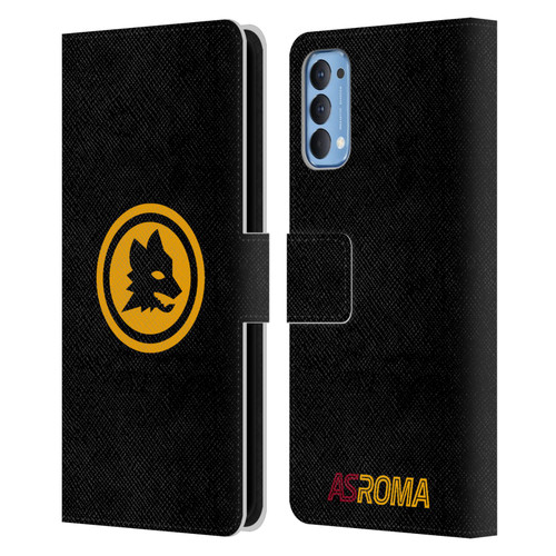 AS Roma Crest Graphics Black And Gold Leather Book Wallet Case Cover For OPPO Reno 4 5G