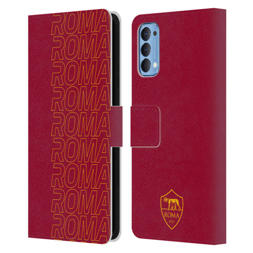 AS Roma Crest Graphics Echo Leather Book Wallet Case Cover For OPPO Reno 4 5G
