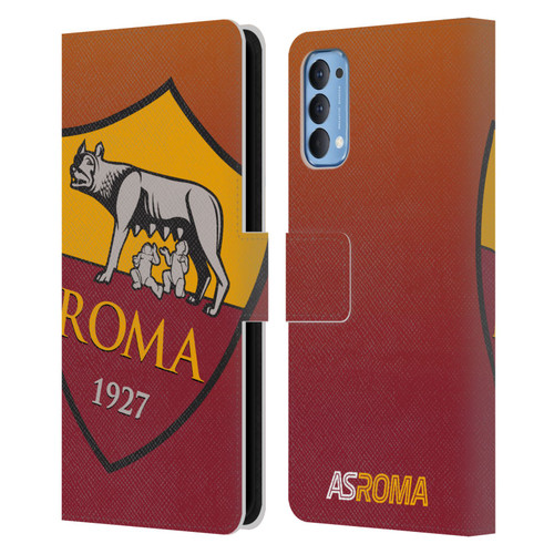AS Roma Crest Graphics Gradient Leather Book Wallet Case Cover For OPPO Reno 4 5G