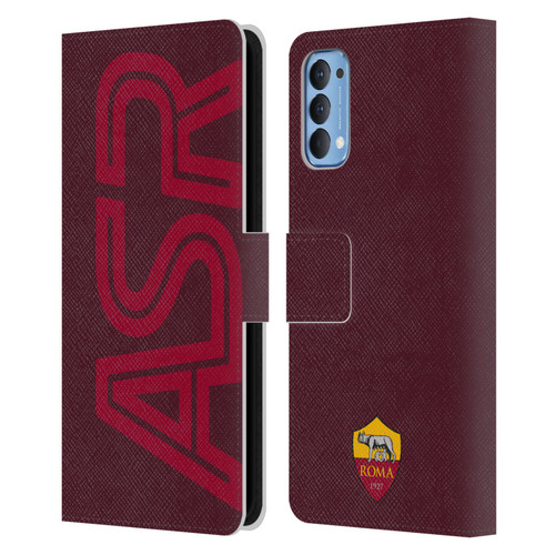 AS Roma Crest Graphics Oversized Leather Book Wallet Case Cover For OPPO Reno 4 5G