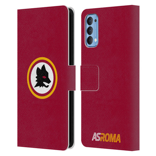 AS Roma Crest Graphics Wolf Circle Leather Book Wallet Case Cover For OPPO Reno 4 5G
