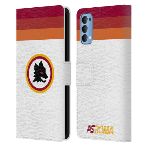 AS Roma Crest Graphics Wolf Retro Heritage Leather Book Wallet Case Cover For OPPO Reno 4 5G