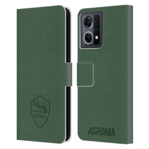 AS Roma Crest Graphics Full Colour Green Leather Book Wallet Case Cover For OPPO Reno8 4G