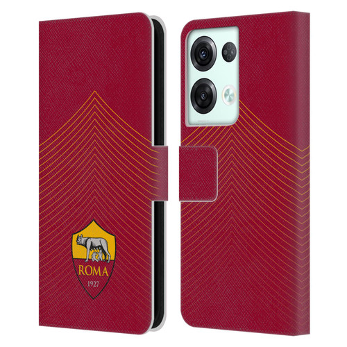 AS Roma Crest Graphics Arrow Leather Book Wallet Case Cover For OPPO Reno8 Pro