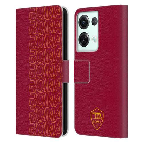 AS Roma Crest Graphics Echo Leather Book Wallet Case Cover For OPPO Reno8 Pro