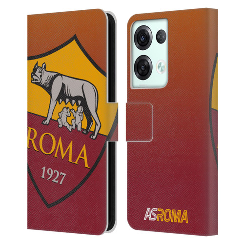 AS Roma Crest Graphics Gradient Leather Book Wallet Case Cover For OPPO Reno8 Pro