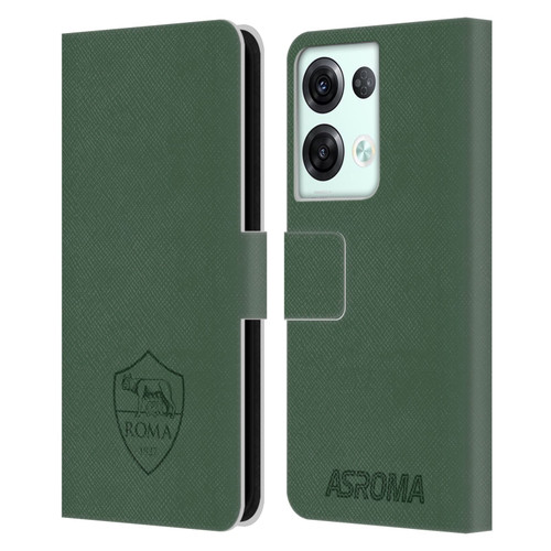 AS Roma Crest Graphics Full Colour Green Leather Book Wallet Case Cover For OPPO Reno8 Pro