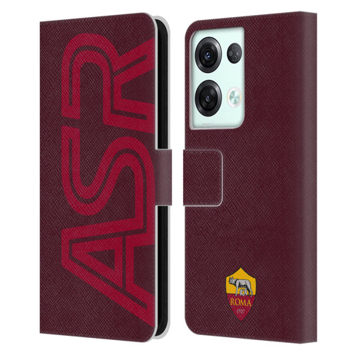 AS Roma Crest Graphics Oversized Leather Book Wallet Case Cover For OPPO Reno8 Pro