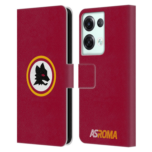 AS Roma Crest Graphics Wolf Circle Leather Book Wallet Case Cover For OPPO Reno8 Pro