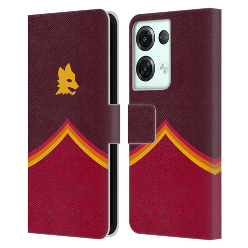 AS Roma Crest Graphics Wolf Leather Book Wallet Case Cover For OPPO Reno8 Pro