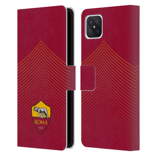 AS Roma Crest Graphics Arrow Leather Book Wallet Case Cover For OPPO Reno4 Z 5G