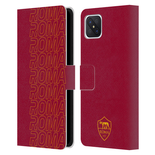 AS Roma Crest Graphics Echo Leather Book Wallet Case Cover For OPPO Reno4 Z 5G