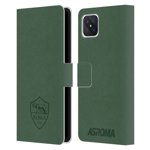 AS Roma Crest Graphics Full Colour Green Leather Book Wallet Case Cover For OPPO Reno4 Z 5G